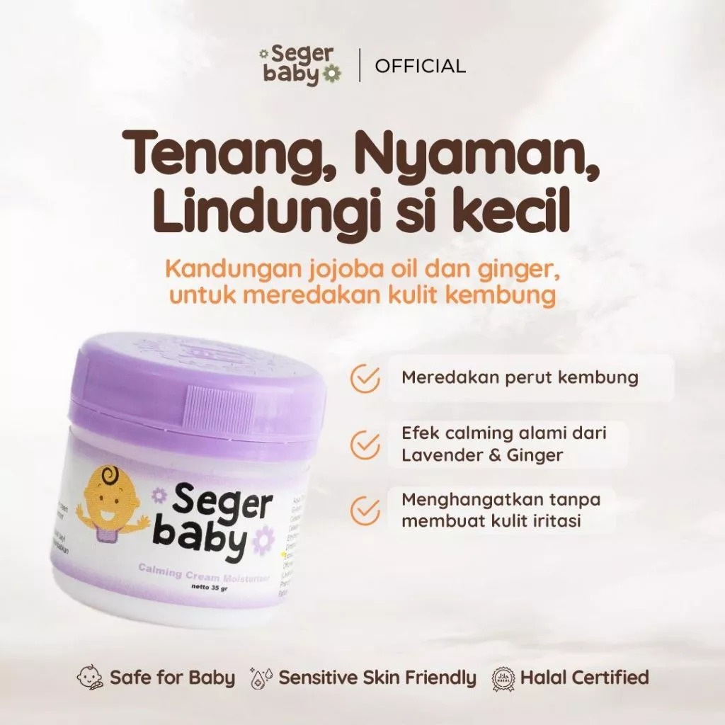Seger Baby Calming Moisturizing Cream Jojoba Lavender Essential Oil 35gr