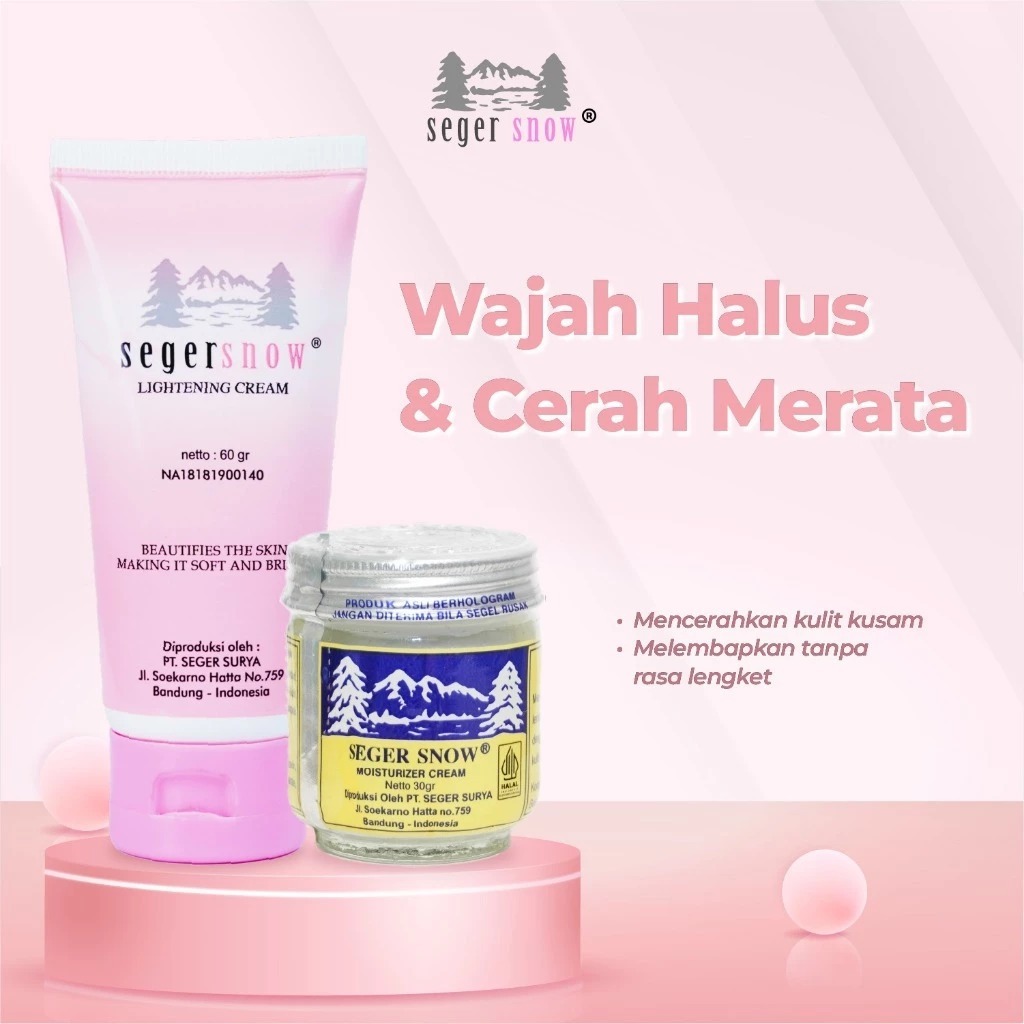 Seger Snow Bundle Lightening Cream Moisturizer Cream | Melembabkan Mencerahkan Menghaluskan Kulit