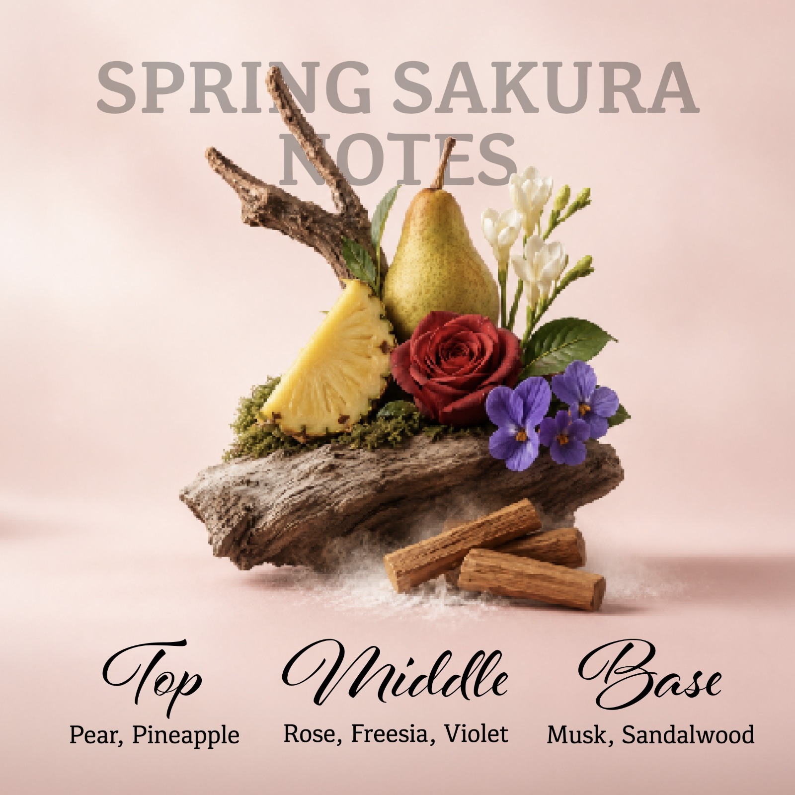 Vusse by Seger Snow Spring Sakura Eau De Parfum Parfum Floral Fresh Tahan Lama Ringan Nyaman Digunakan Sehari-hari Aroma Bunga Elegan