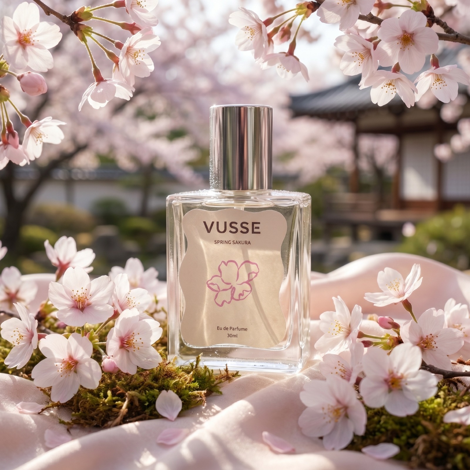 Vusse by Seger Snow Spring Sakura Eau De Parfum Parfum Floral Fresh Tahan Lama Ringan Nyaman Digunakan Sehari-hari Aroma Bunga Elegan