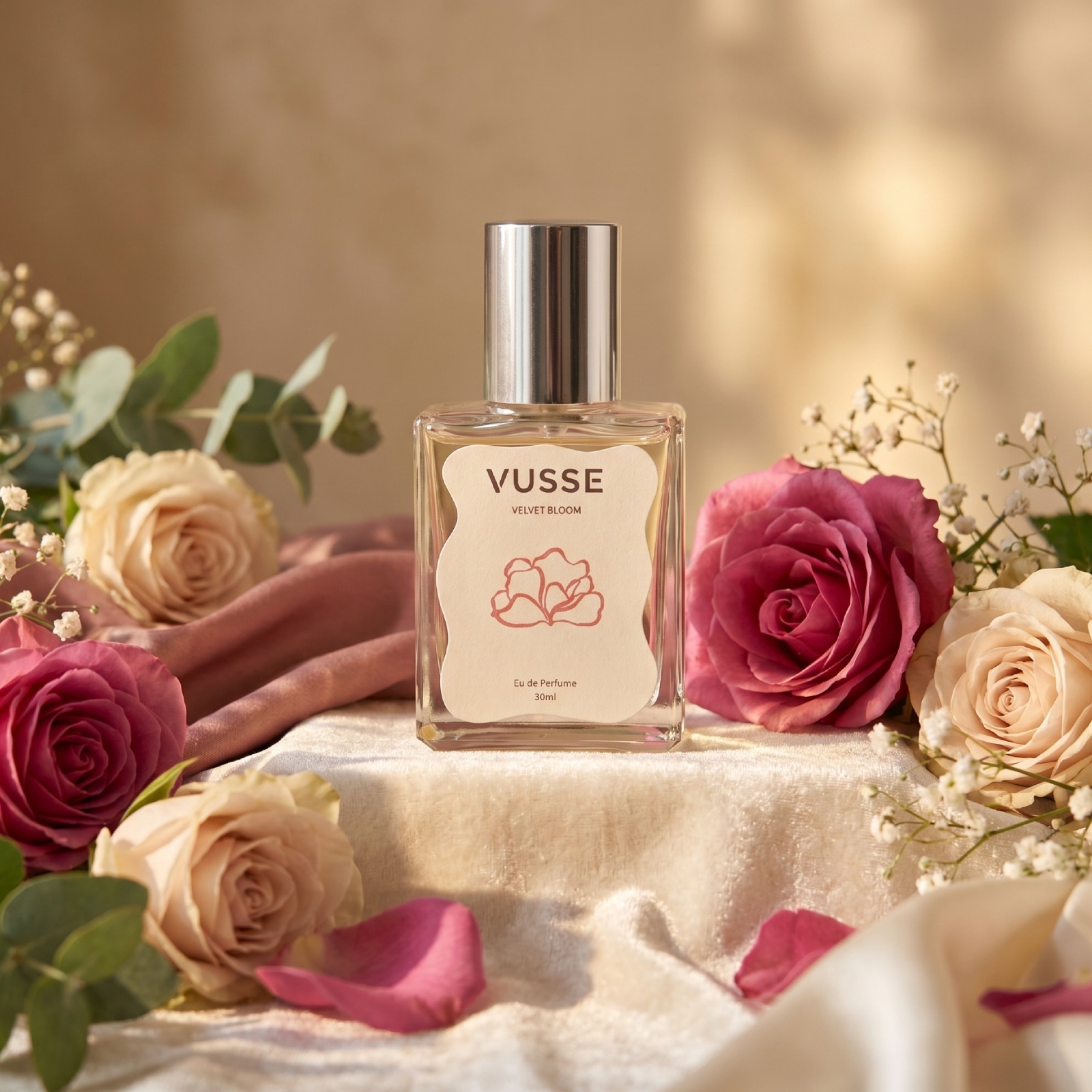 Vusse by Seger Snow Velvet Bloom Eau De Parfum | Parfum Floral Tahan Lama, Elegan, Ringan, dan Nyaman Digunakan Sehari-hari dengan Aroma Bunga Sakura Segar dan Lembut