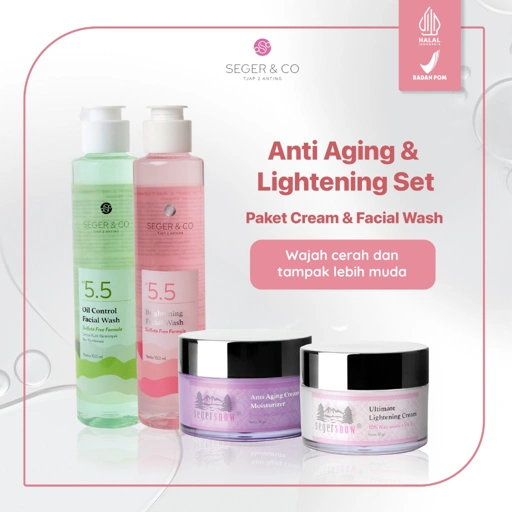 Image of Seger & Co Paket Perawatan Wajah Cream Siang Malam dan Facialwash Oil Control / Brightening