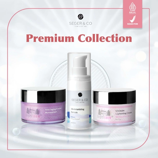 Image of Seger Snow Paket Krim Siang Malam Moisturizing Serum 15ml + Lightening 30gr + Anti Aging Cream 30gr