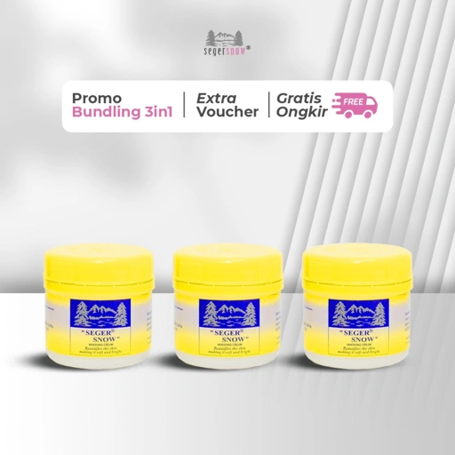 Image of Seger Snow Bundle 3in1 Vanishing Cream Botol Besar 35gr 3Pcs | Mengandung Gliserin Melembabkan Kulit Meratakan Warna Kulit & Menyamarkan Noda Hitam Halal BPOM