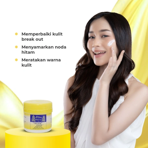 Image of Seger Snow Vanishing Cream Botol Besar 35gr | Mengandung Gliserin Meratakan Warna Kulit & Menyamarkan Noda Hitam Halal BPOM