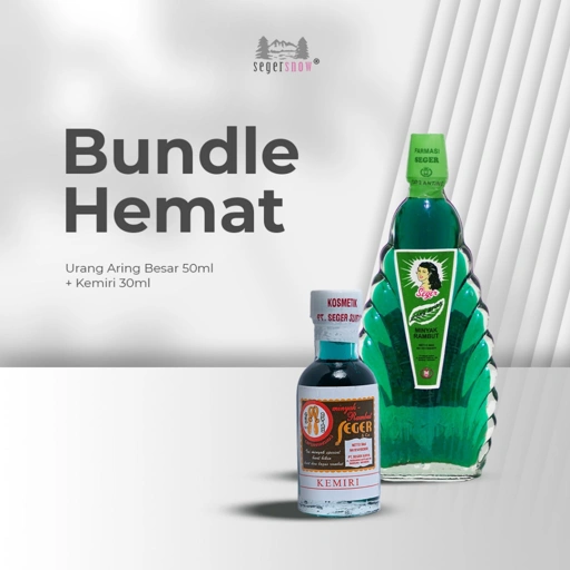 Image of Seger Snow Bundle Hemat | Urang Aring 50ml + Kemiri 30ml | Minyak Rambut Hair Oil Menghitamkan dan Menyuburkan Rambut