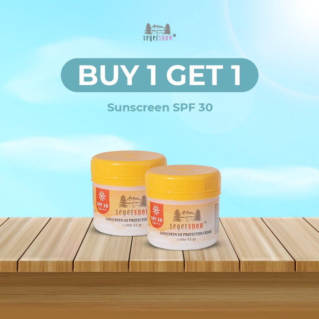 (BELI 1 GRATIS 1) Seger Snow Sunscreen UV Protection Cream 42g SPF 30 PA+++