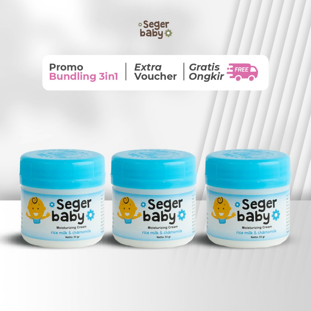 Seger Baby Bundle 3in1 – Moisturizing Cream Rice Milk & Chamomile 35gr 3pcs