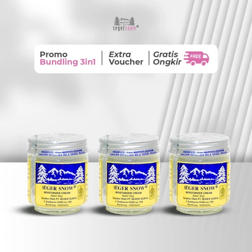 Image of Seger Snow Bundle 3in1| Moisturizer Cream 30gr 3Pcs Krim Pelembab Membantu Melembabkan Kulit & Memperbaiki Kulit Breakout