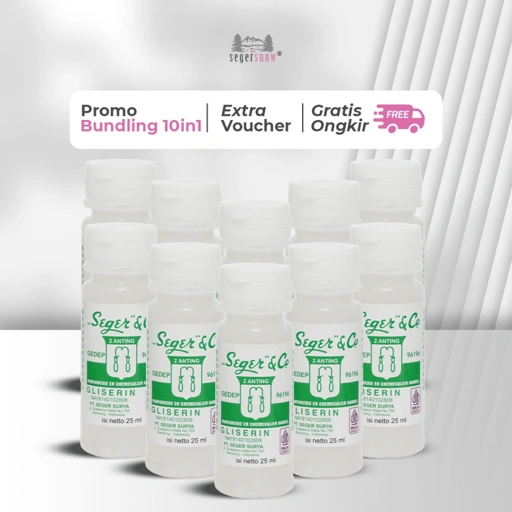 Image of Seger & Co Bundle 10in1 | Gliserin 25ml 10pcs Pelembab Kulit Skin Treatment Untuk Kulit Kering dan Kaki Pecah | Melembabkan dan Melembutkan Kulit