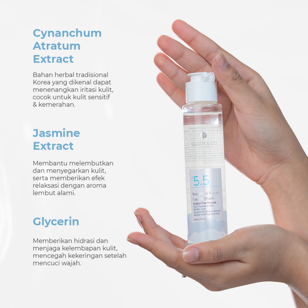 Seger & Co Sensitive Expert Facial Wash 100ml pH 5.5 Sulfate Free