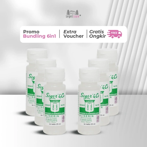 Image of Seger & Co Bundle 6in1 | Gliserin 25ml 6pcs Pelembab Kulit Skin Treatment Untuk Kulit Kering dan Kaki Pecah | Melembabkan Kulit dan Bibir Halal BPOM