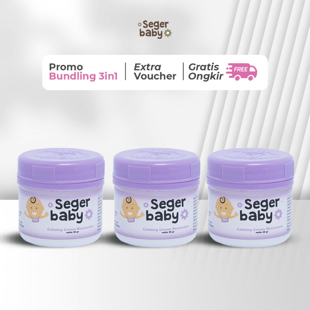 Seger Baby Bundle 3in1 – Calming Moisturizer Cream Jojoba & Lavender Essential Oil 35gr 3pcs