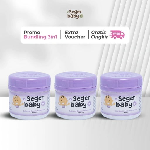 Image of Seger Baby Bundle 3in1 – Calming Moisturizer Cream Jojoba & Lavender Essential Oil 35gr 3pcs