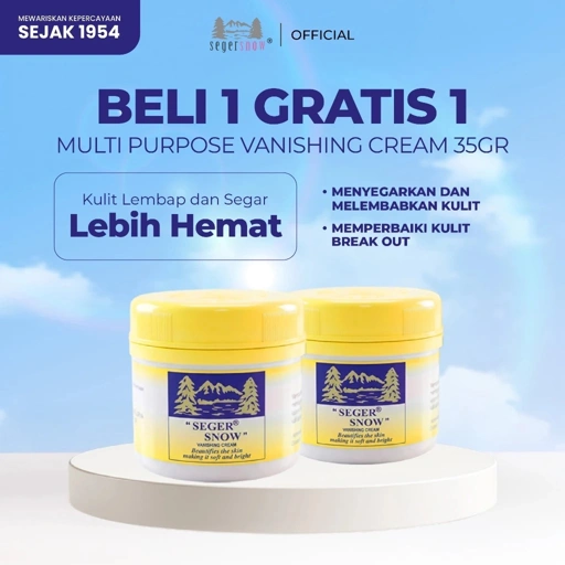 (BELI 1 GRATIS 1) Seger Snow Vanishing Cream Botol Besar 35gr