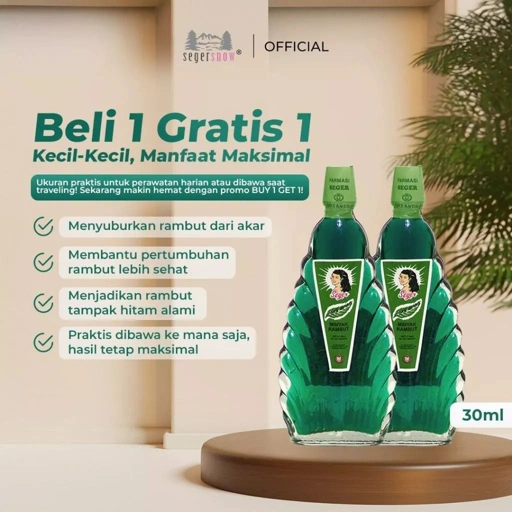 Image of (Buy 1 Get 1) Seger Hair Oil Urang Aring Kerang Kecil 30 ml