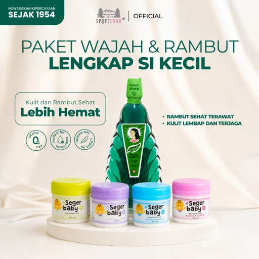 Seger Snow 2in1 Bundle Urang Aring Kerang Besar 50ml & Seger Baby Moisturizer Cream | Perawatan Rambut & Wajah Menyuburkan, Melembapkan & Mencerahkan
