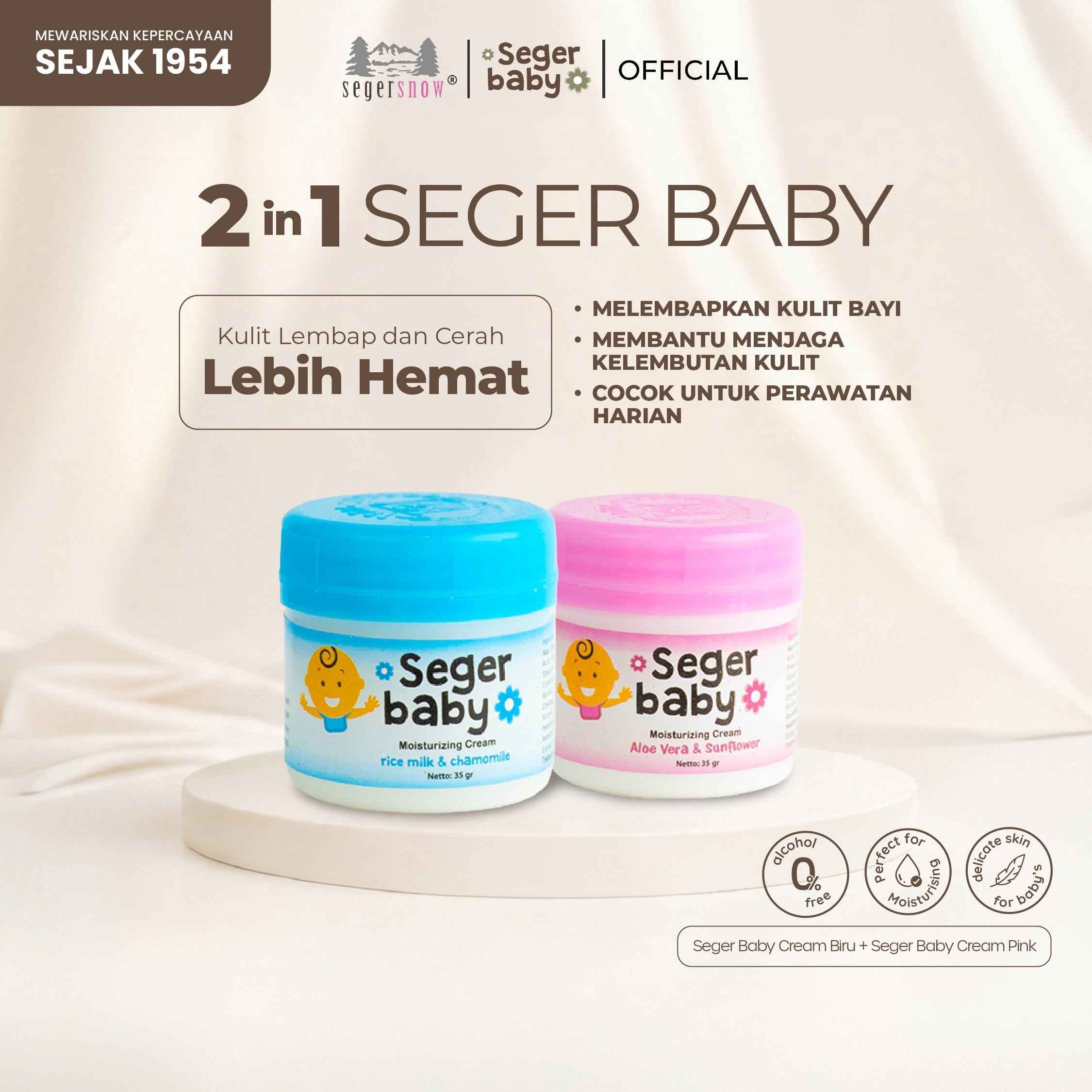 Seger Baby Bundle 2in1 – Moisturizer Cream 35gr 2pcs