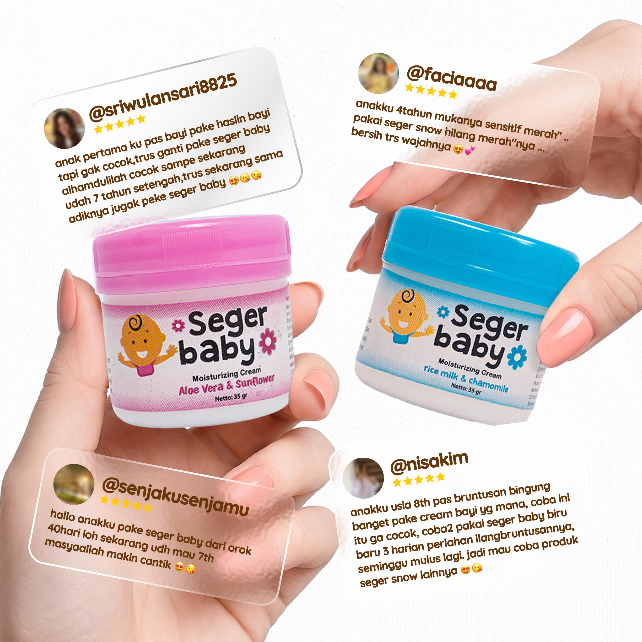 Seger Baby Moisturizing Cream 35gr 2in1 – Skincare Bayi & Anak untuk Wajah dan Badan | Melembapkan & Melembutkan Kulit HALAL & BPOM