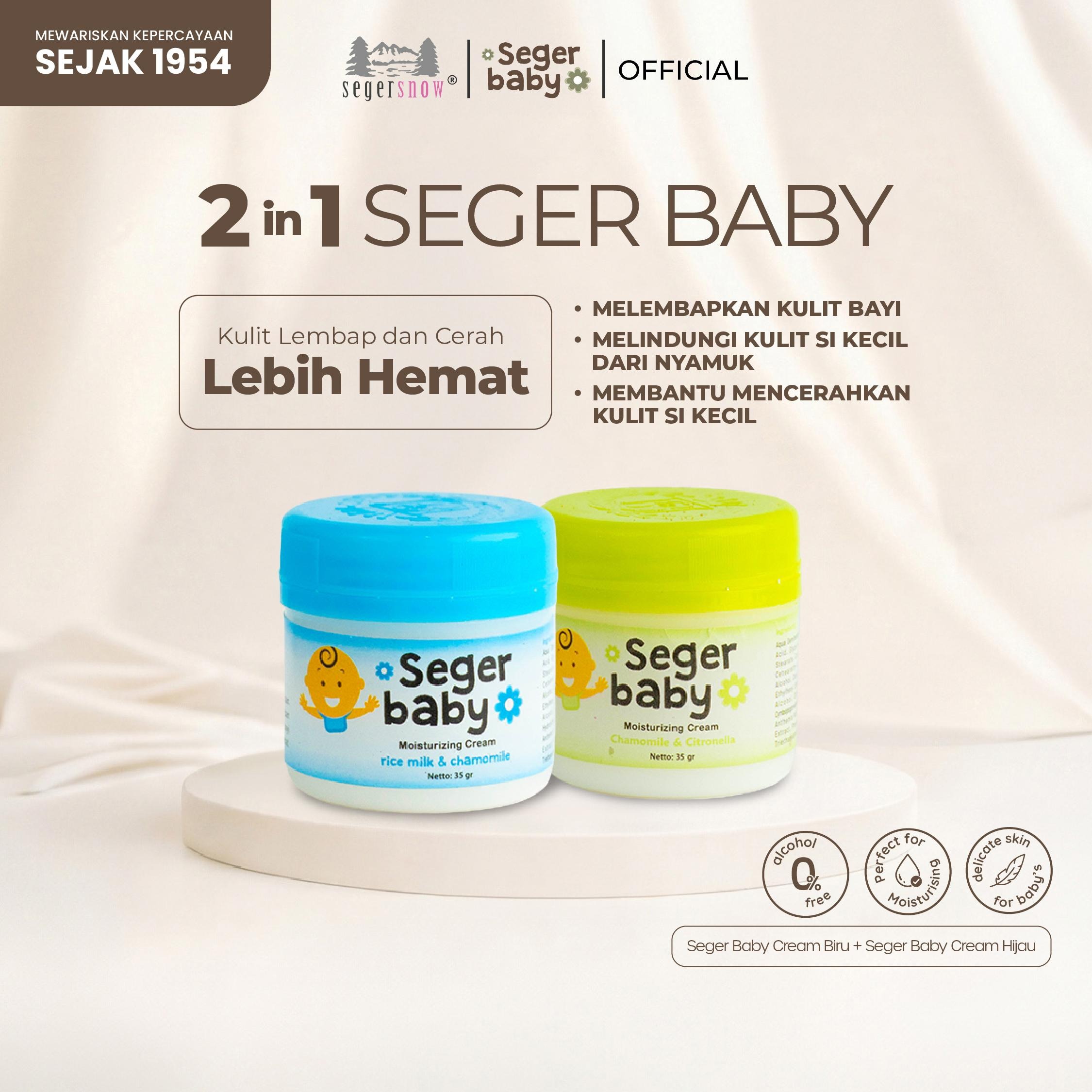 Seger Baby Moisturizing Cream 35gr 2in1 – Skincare Bayi & Anak untuk Wajah dan Badan | Melembapkan & Melembutkan Kulit HALAL & BPOM