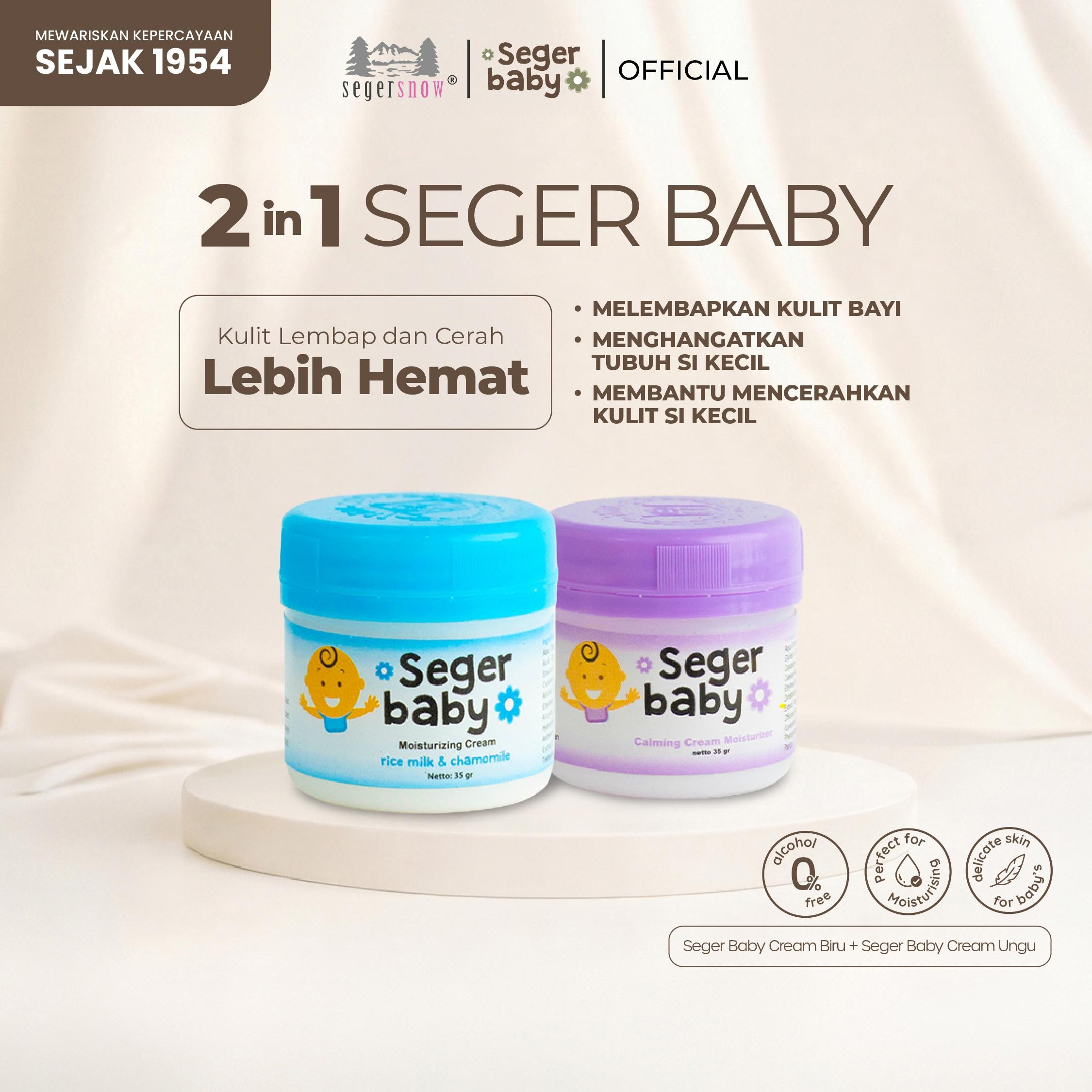 Seger Baby Moisturizing Cream 35gr 2in1 – Skincare Bayi & Anak untuk Wajah dan Badan | Melembapkan & Melembutkan Kulit HALAL & BPOM