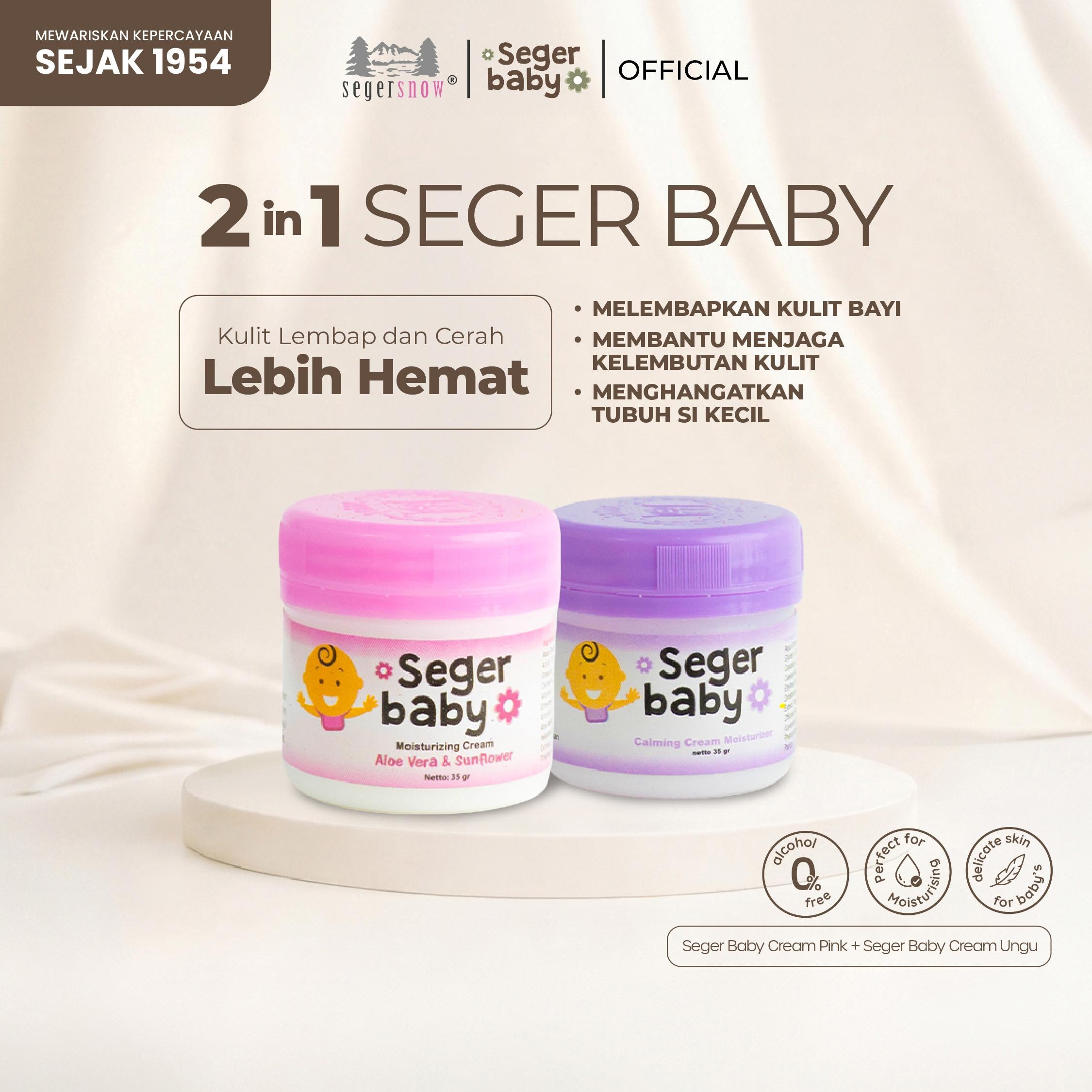 Seger Baby Moisturizing Cream 35gr 2in1 – Skincare Bayi & Anak untuk Wajah dan Badan | Melembapkan & Melembutkan Kulit HALAL & BPOM