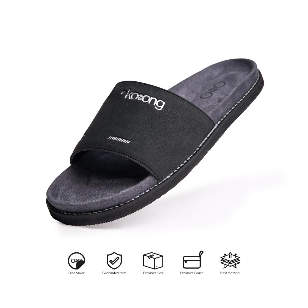 Kosong.Ltd Sandal Selop Pria-Wanita Luxe Bold - Black Grey Black