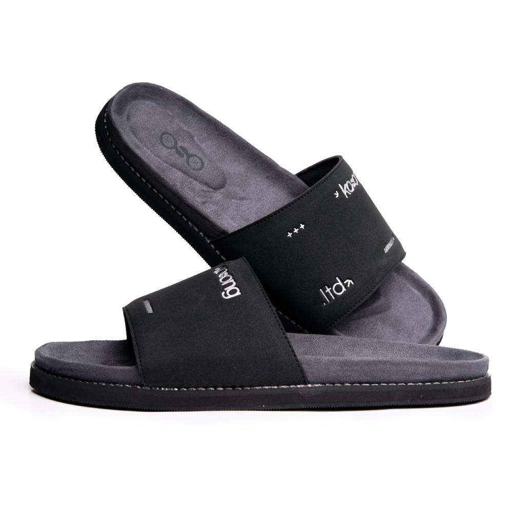 Kosong.Ltd Sandal Selop Pria-Wanita Luxe Bold - Black Grey Black