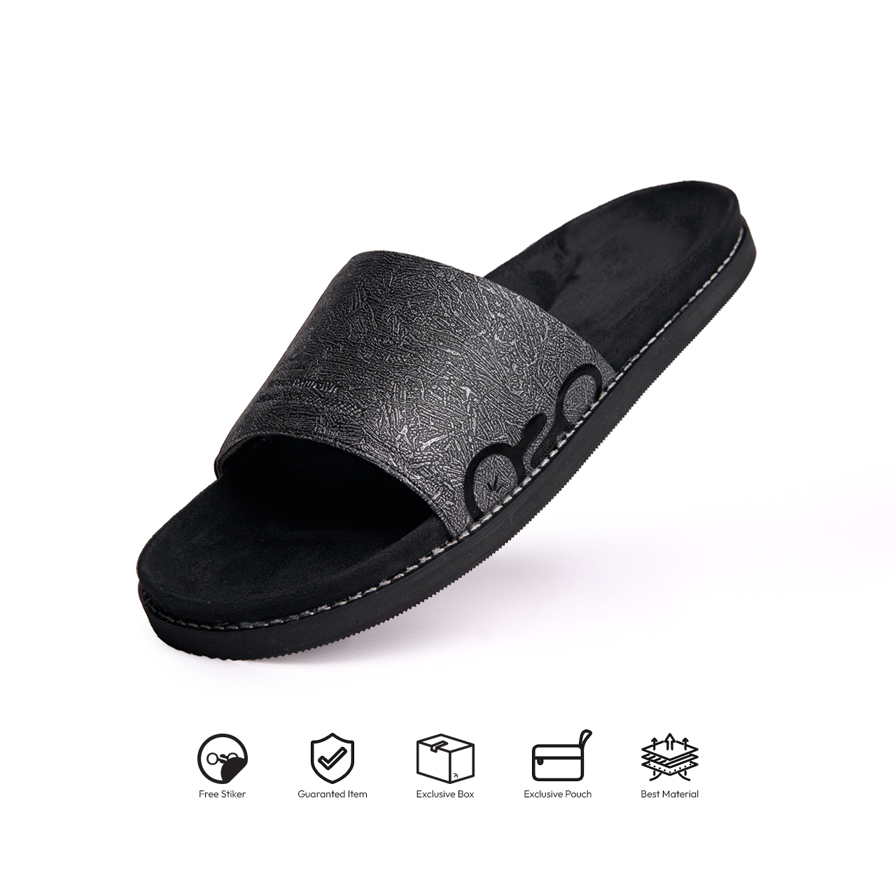 Kosong.Ltd Sandal Selop Pria-Wanita EASE CORAL - Black