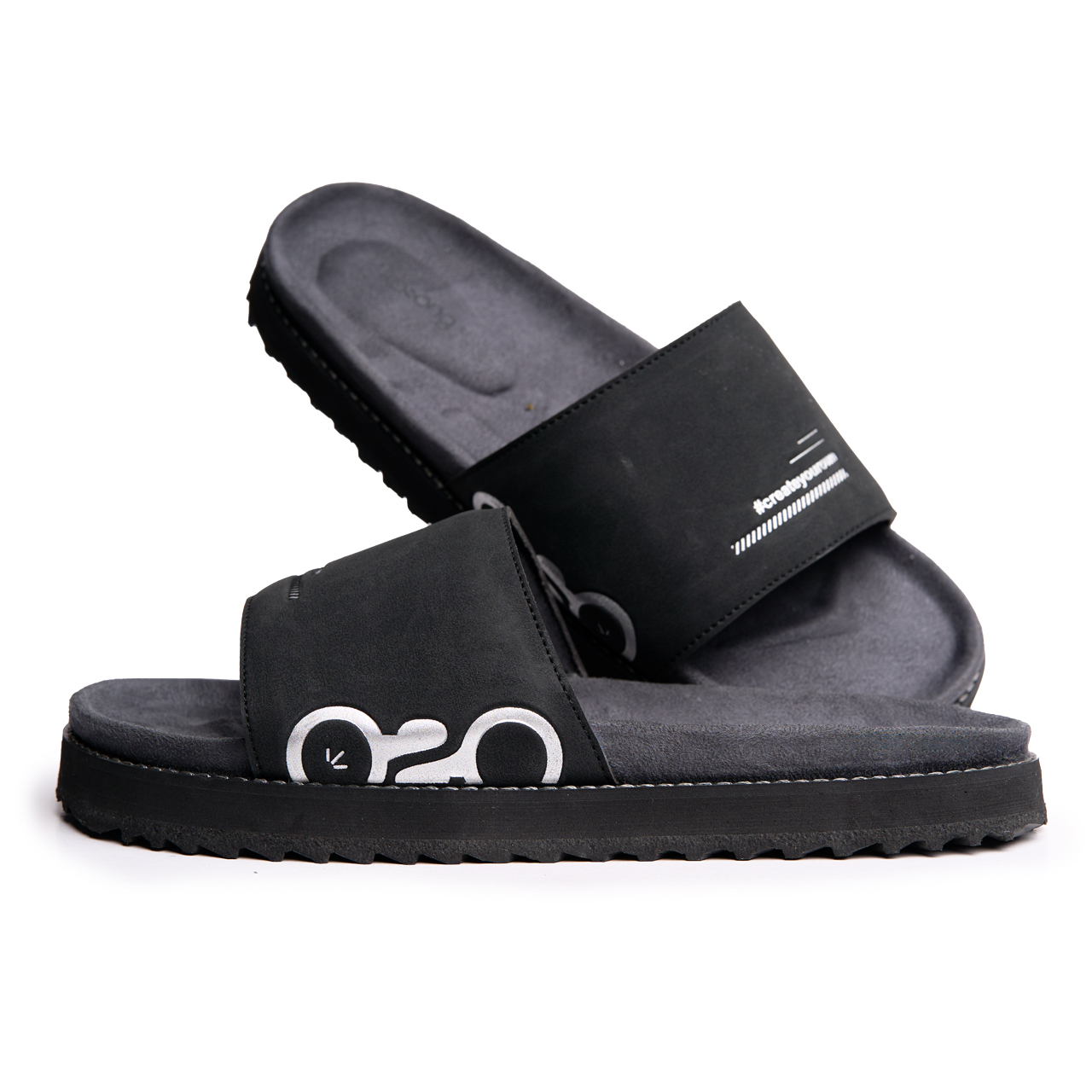 Kosong.Ltd Sandal Selop Pria - Wanita Ease Bold - Black Grey Black