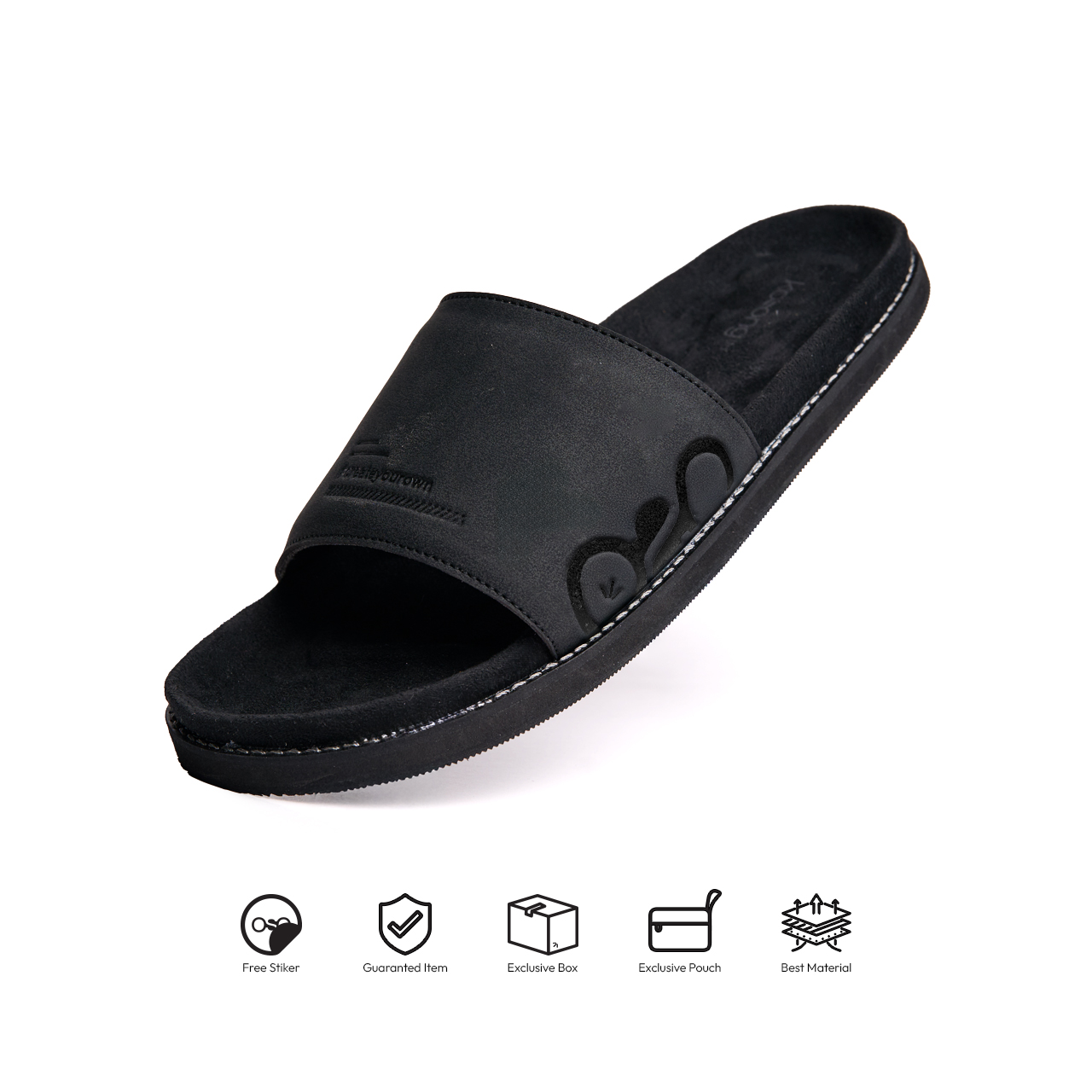 Kosong.Ltd Sandal Selop Pria - Wanita Ease Bold - Black