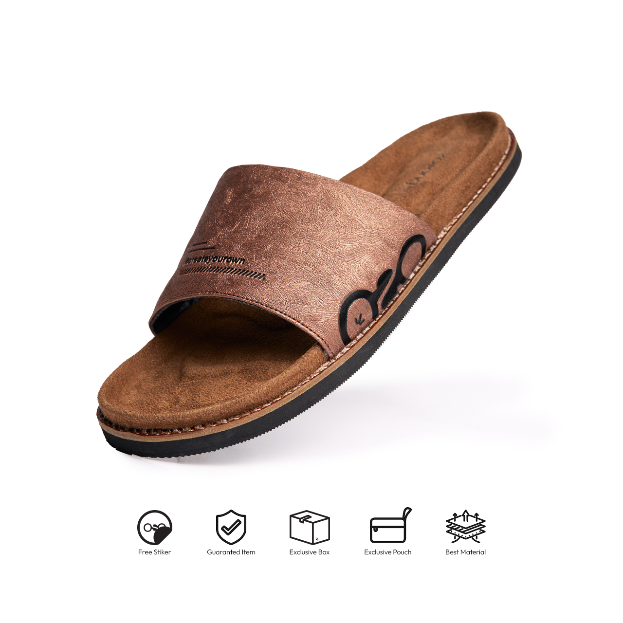 Kosong.Ltd Sandal Selop Pria-Wanita EASE CORAL - Brown