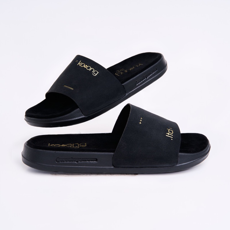 Kosong.Ltd Sandal Pria Wanita LUXE Suede - Full Black