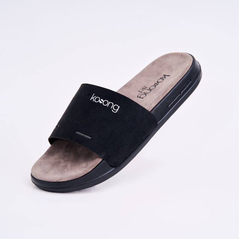 Kosong.Ltd Sandal Pria Wanita LUXE Suede - Black Grey Black