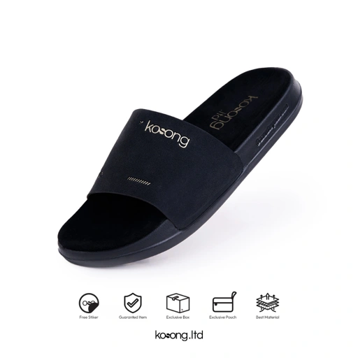 Image of Kosong.Ltd Sandal Pria Wanita LUXE Suede - Full Black