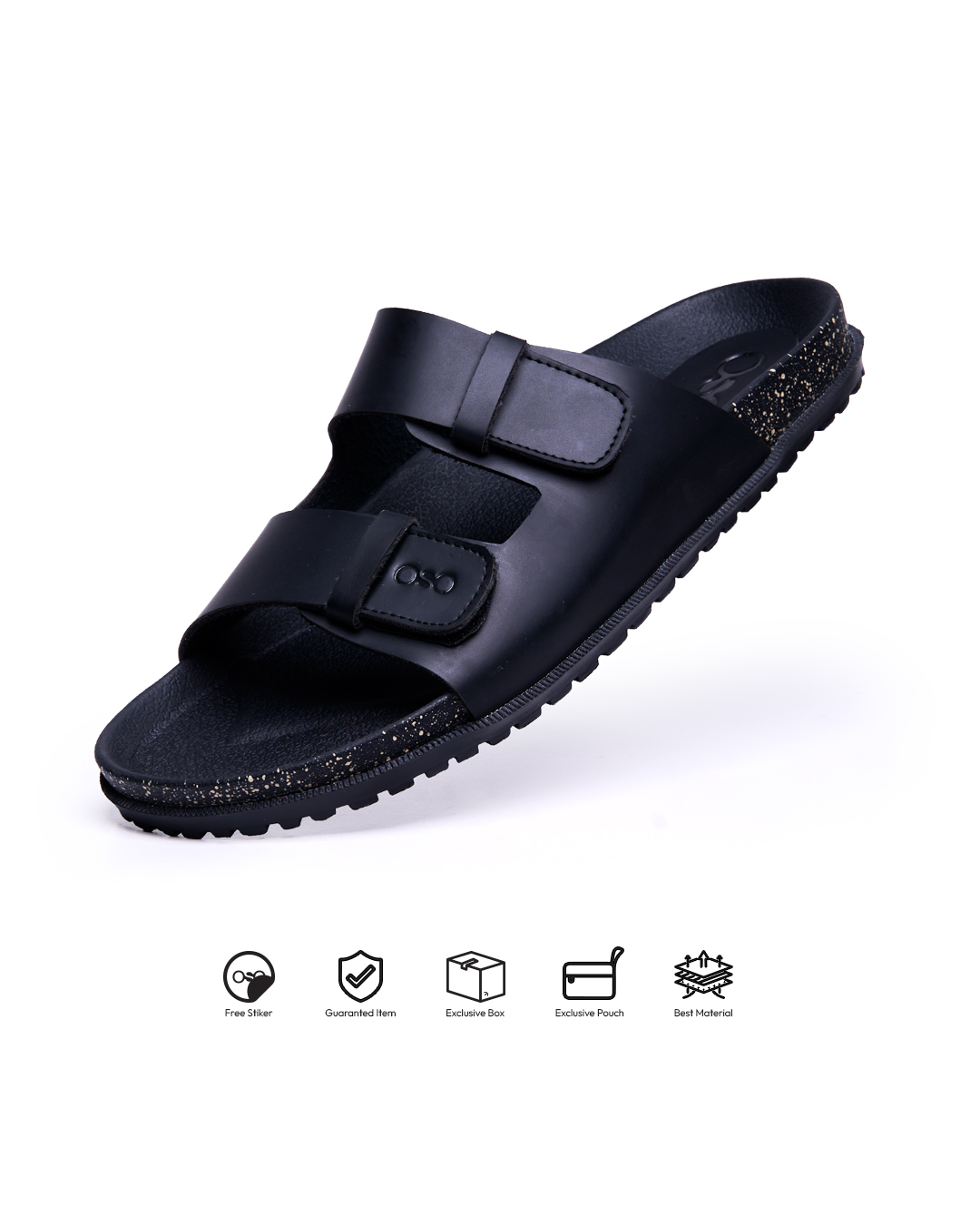 Kosong.Ltd Sandal Selop Pria - Wanita Origin - Black Slide Premium Leather/ Elegant/ Casual