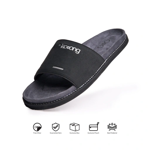 Image of Kosong.Ltd Sandal Selop Pria-Wanita Luxe Bold - Black Grey Black