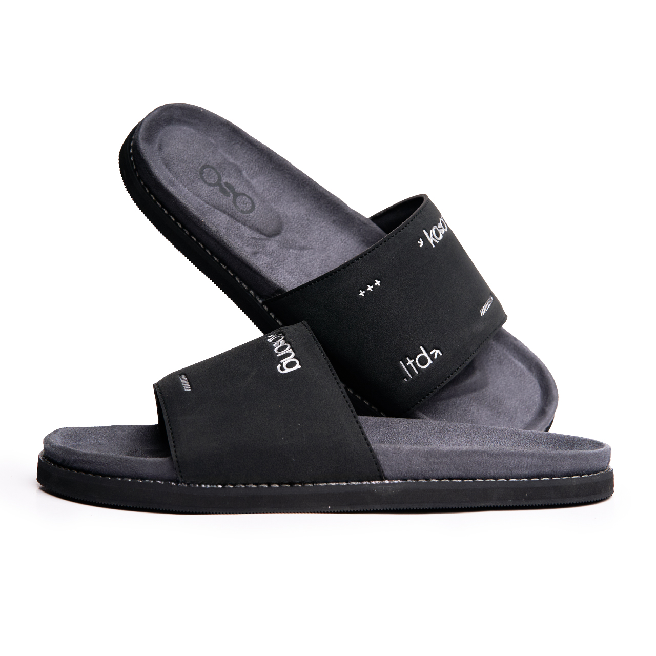 Kosong.Ltd Sandal Selop Pria-Wanita Luxe Bold - Black Grey Black