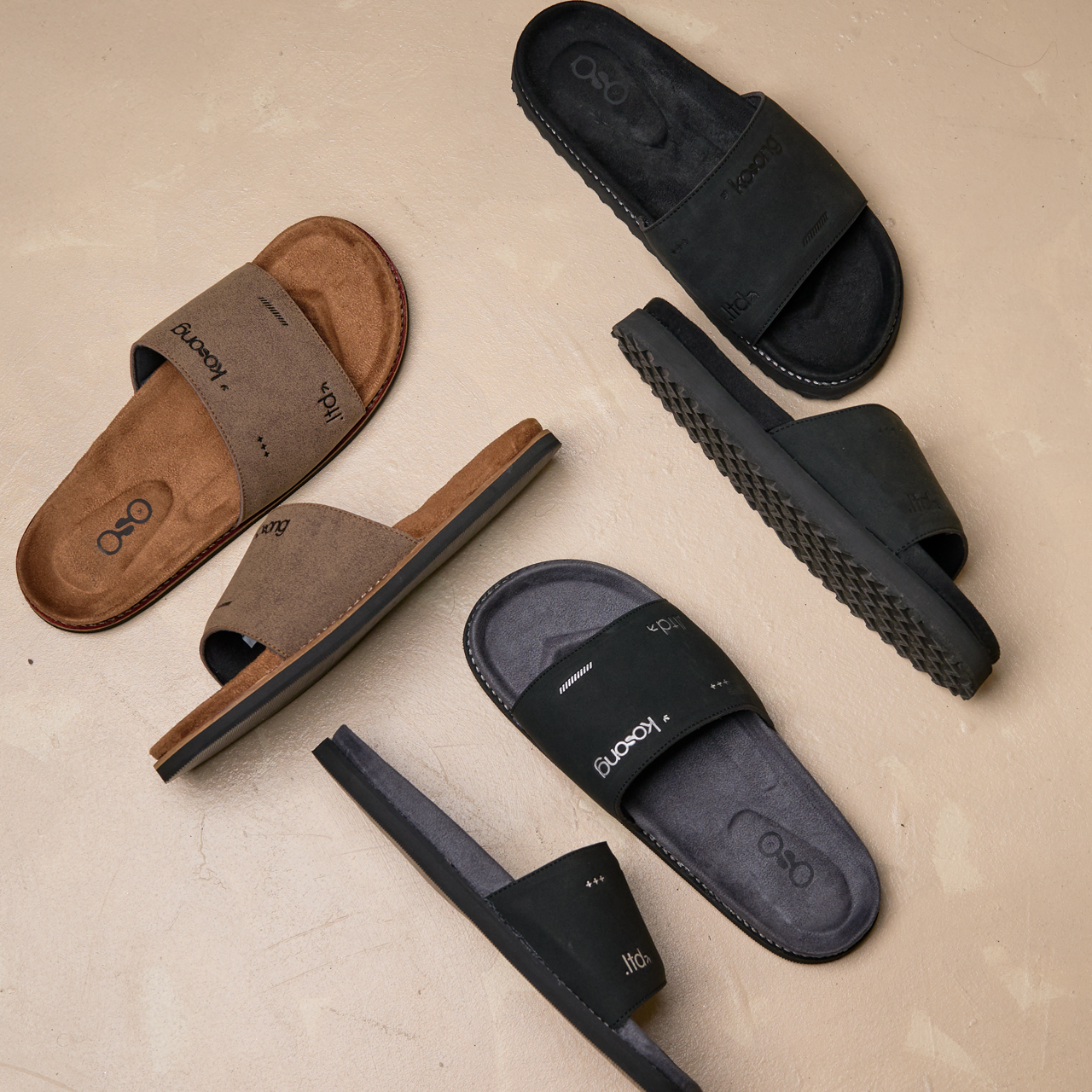 Kosong.Ltd Sandal Selop Pria - Wanita Luxe Bold - Black