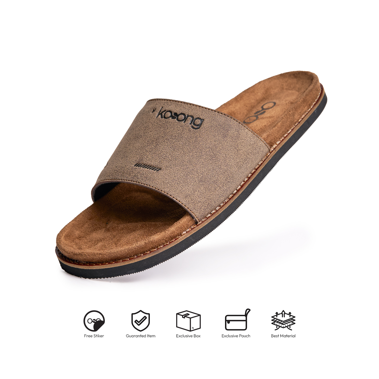 Kosong.Ltd Sandal Selop Pria-Wanita Luxe Bold - Oat Tan Black