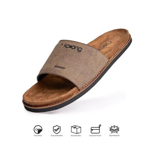 Image of Kosong.Ltd Sandal Selop Pria-Wanita Luxe Bold - Oat Tan Black