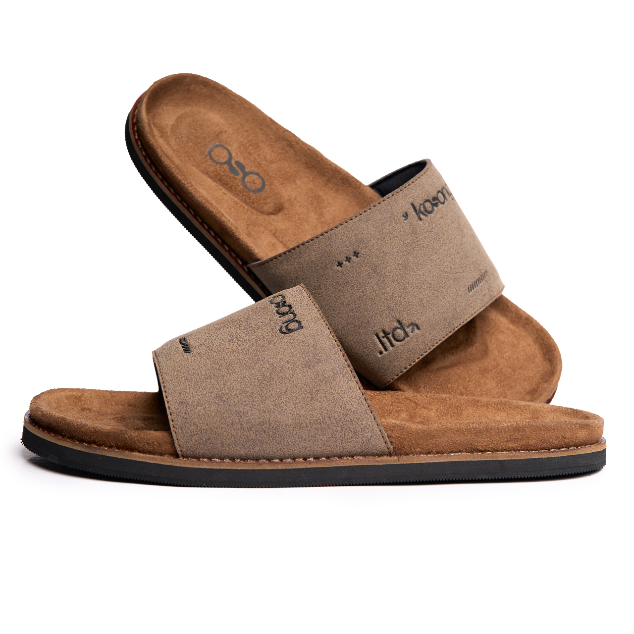 Kosong.Ltd Sandal Selop Pria-Wanita Luxe Bold - Oat Tan Black
