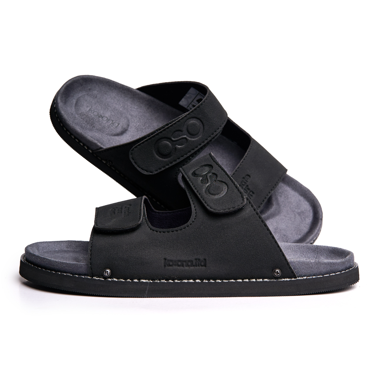 Kosong.Ltd Sandal Selop Pria - Wanita Nova Bold - Black Grey Black