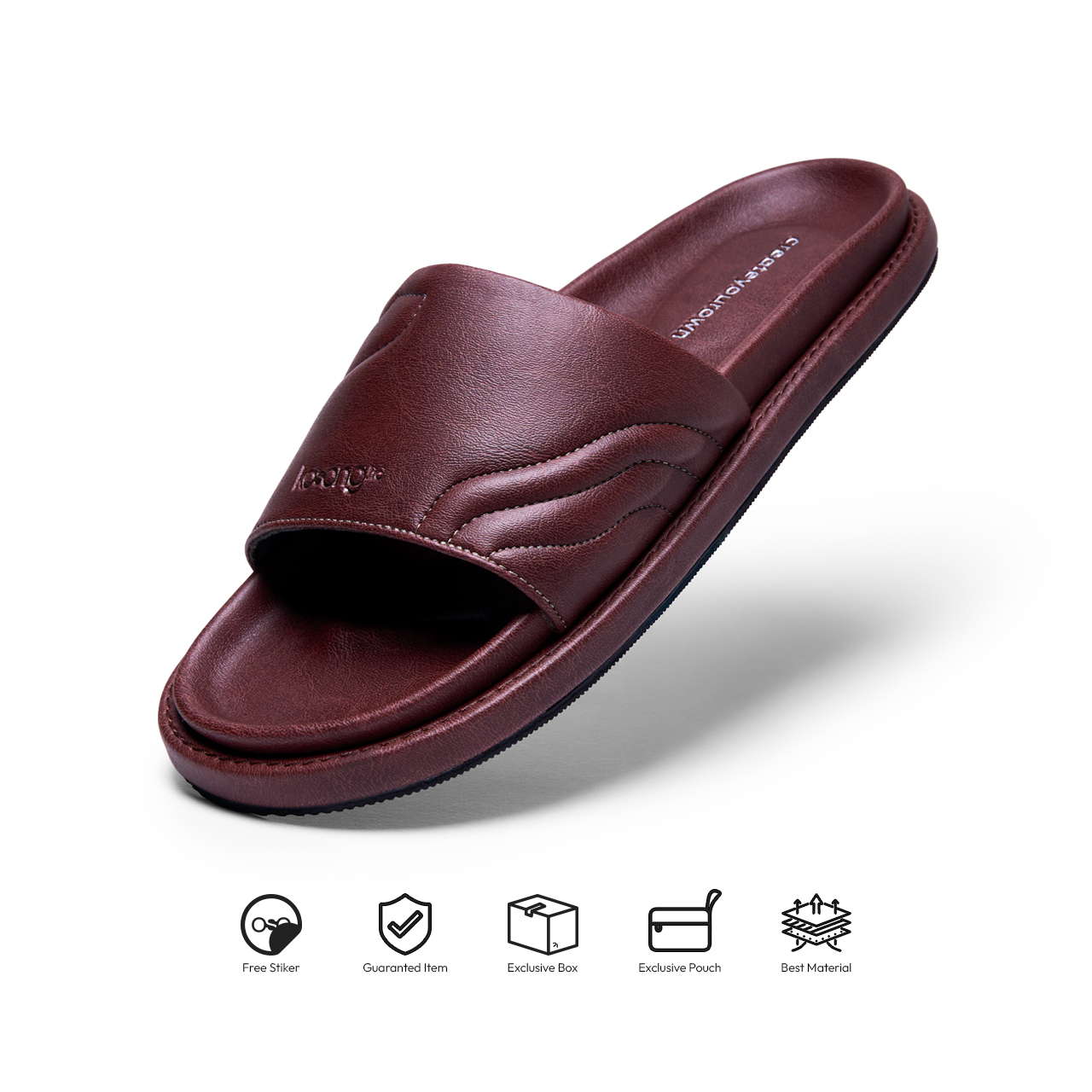 Kosong.Ltd Sandal Selop Pria / Wanita Eden - Burgundy