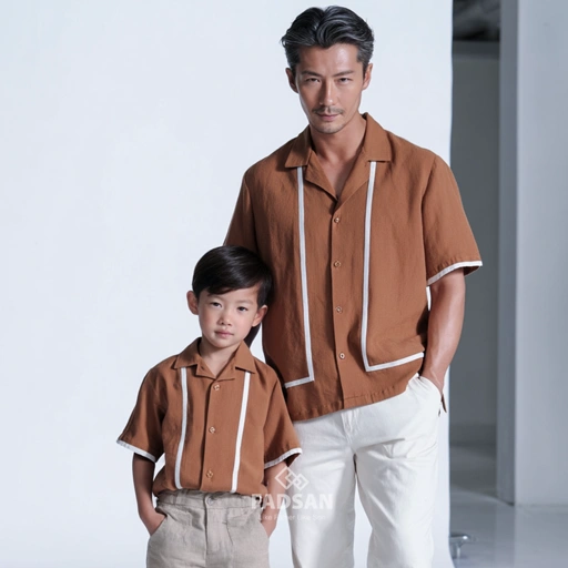 Image of Greece Shirt Couple Ayah Dan Anak Terracota