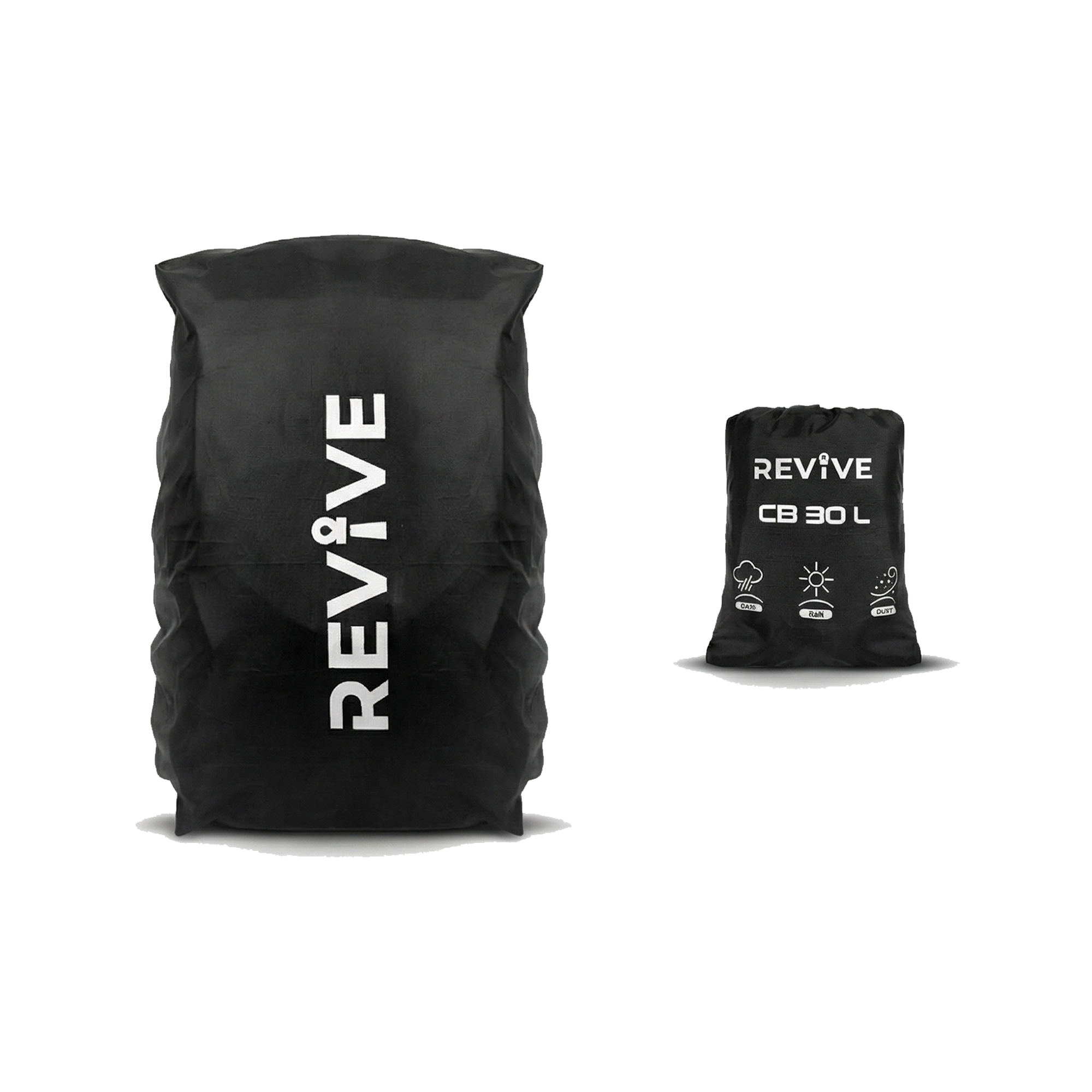 REVIVE Rain Cover 30L - Black Cover Bag