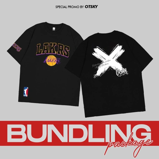 Image of Paket Special Bundling (Buy 1 Get 2 ) Otsky Kaos Pria Logo Lakers & Cross X