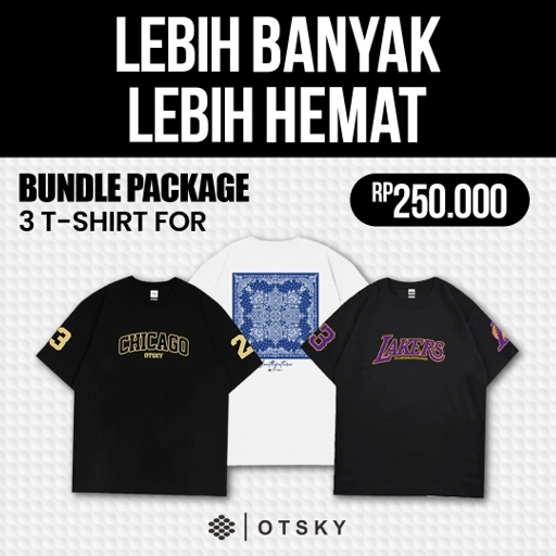 Image of Special Bundle (BUY 1 GET 3) Package Otsky Kaos Sablon Best Seller Cotton 24s
