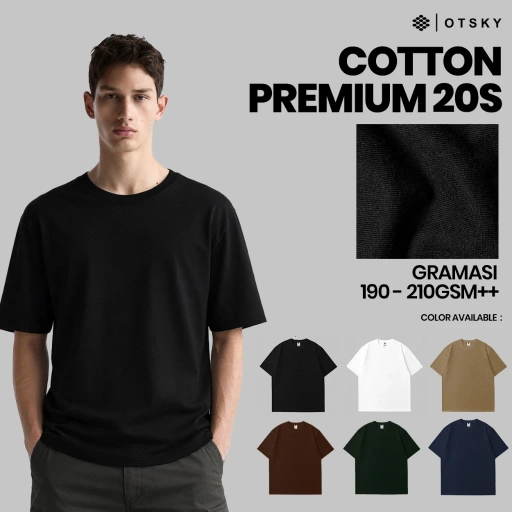 Image of Otsky Kaos Pria Polos Katun 20s Dengan Gramasi 210gsm
