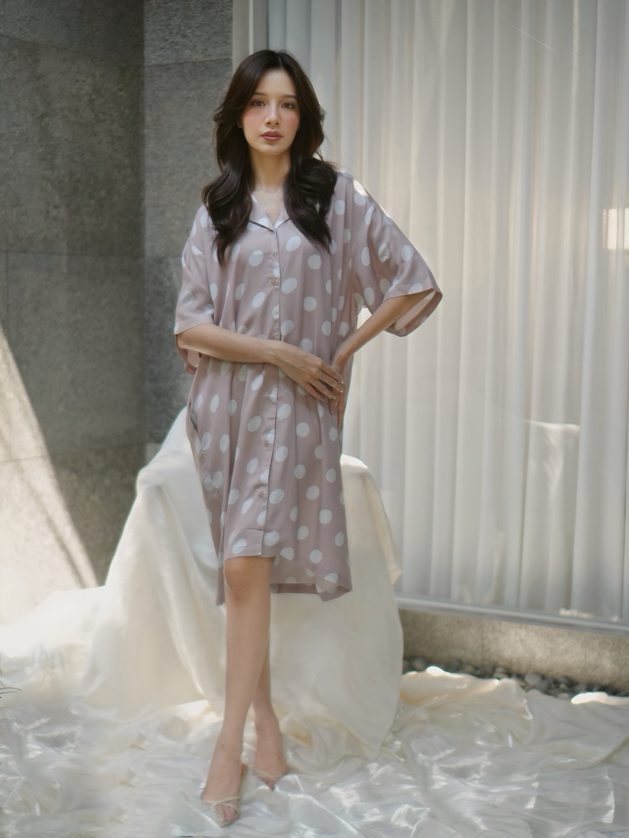 MOLLY │ Dress Daster Kancing Rayon Pendek